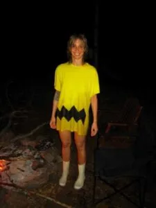 Woman in yellow shirt