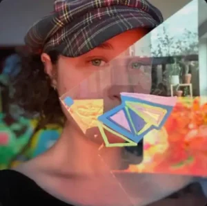 NUNI with translucent decorative glass by her face