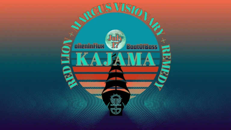 Illustrated poster with tallship for Boat of Bass