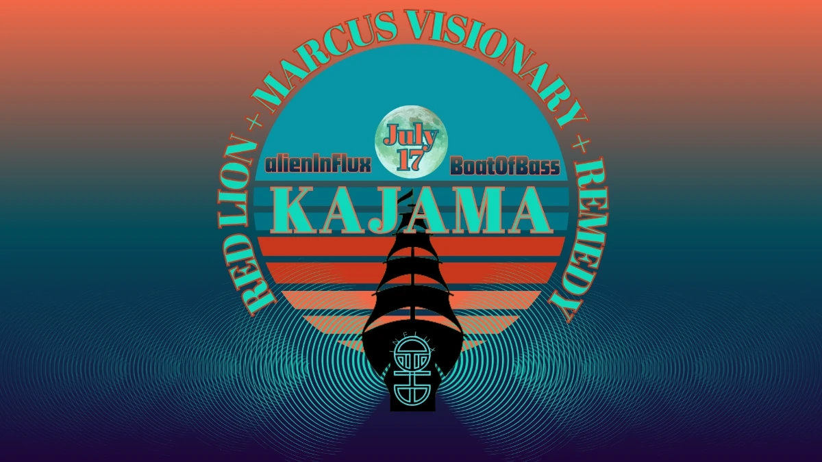 Boat Of Bass Kajama 2026 Illustrated poster with tallship for Boat of Bass