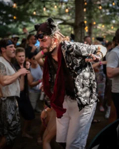 Man dancing with a fun hat