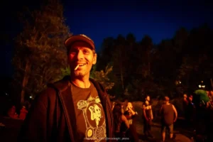 Man with cigartte by the bonfire