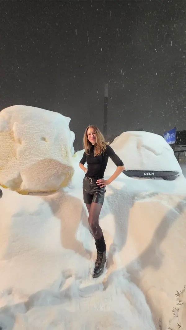 Carole in pow pow snow