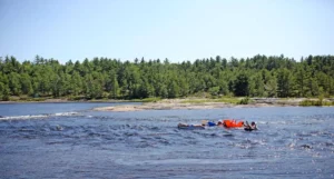 Group in river