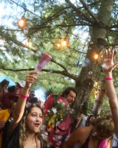 Dancers with hands in the air at Harvest fest