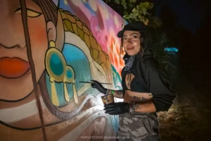 A painter with mural
