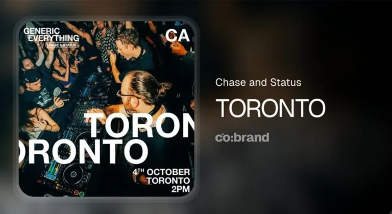 Chase & Status TORONTO event flyer with crowd and DJ
